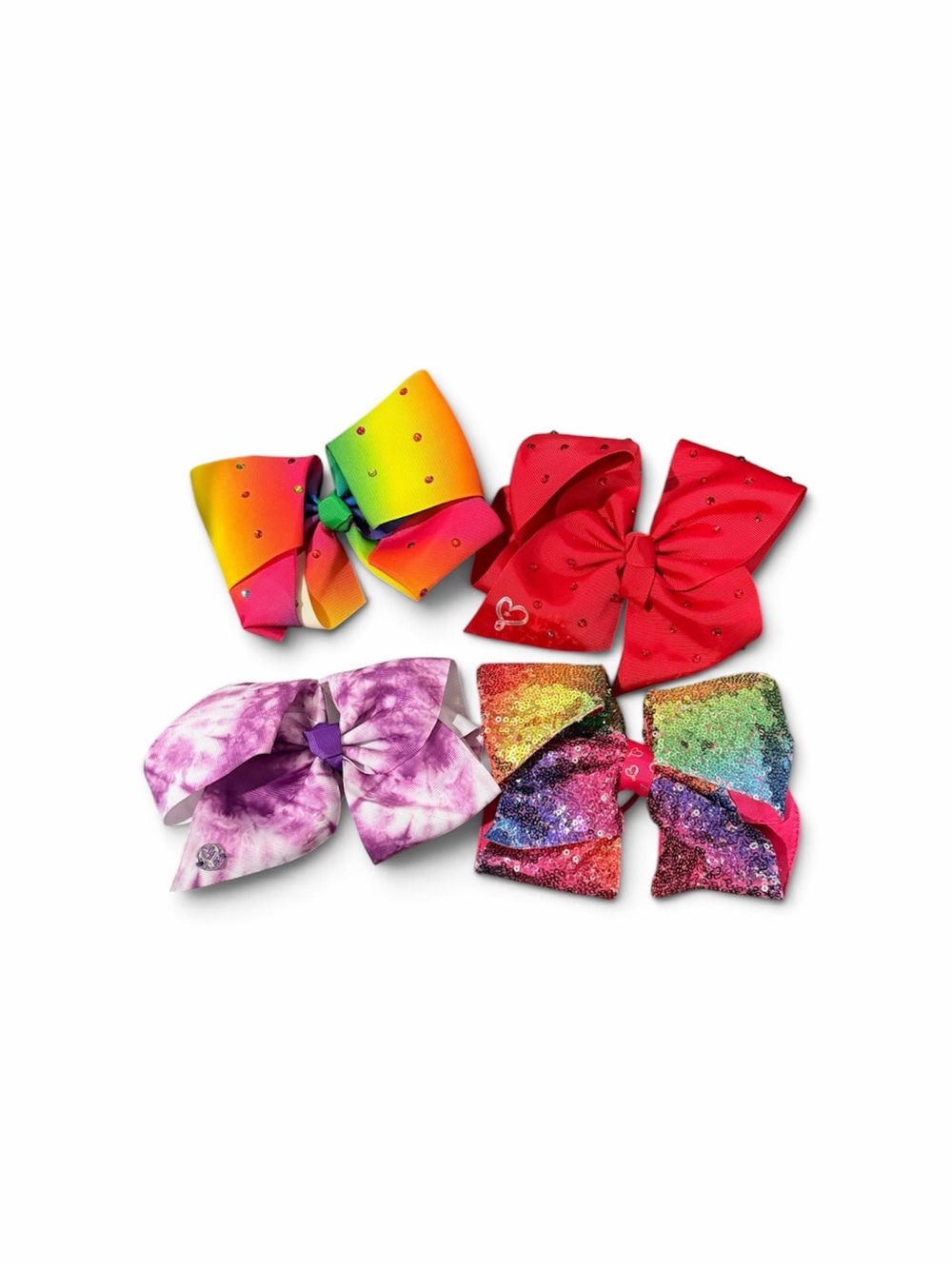 JoJo Siwa Rainbow, Red, Purple & Multicolor Sequin Hair Bow Set